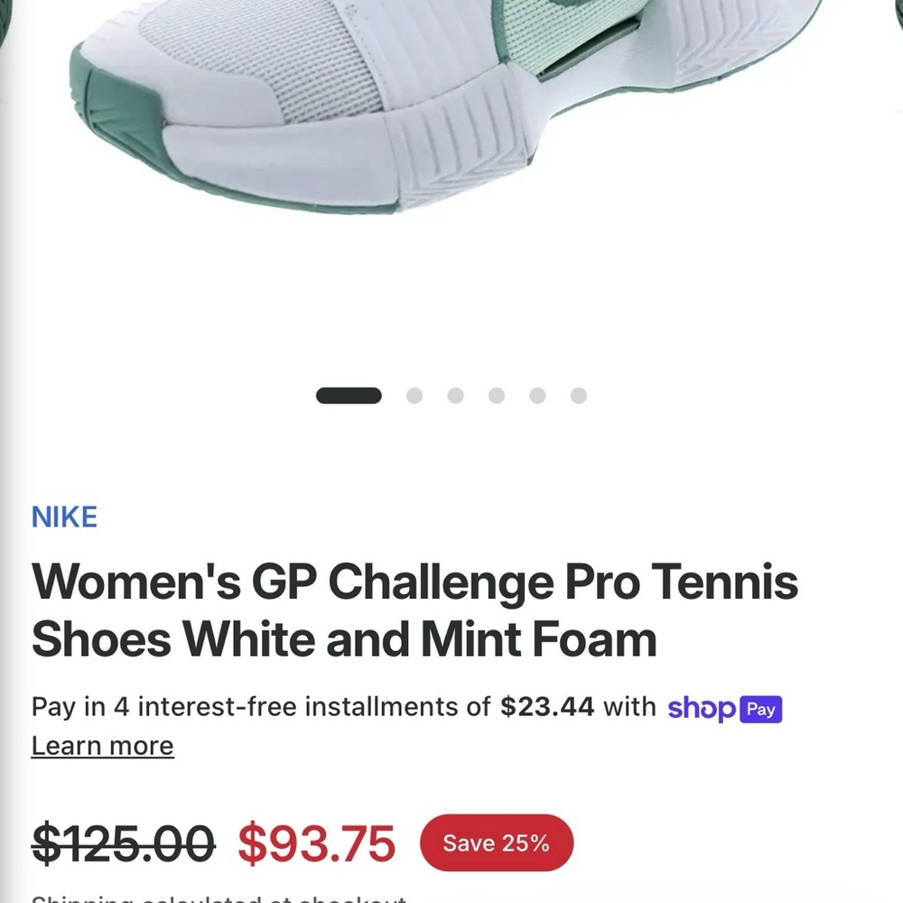 Nike Women's GP Challenge Pro Tennis Shoes White and Mint Foam